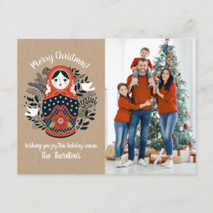 Photo Matryoshka Nesting Doll Carte postale Noël
