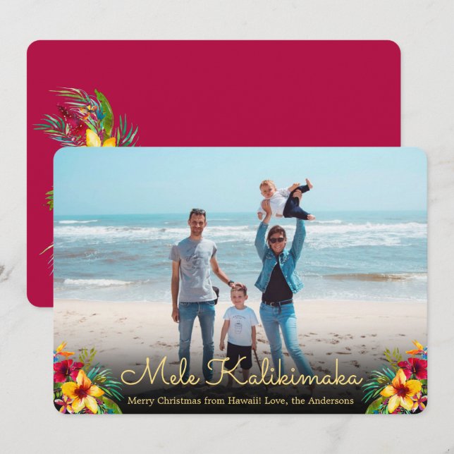 Photo Mele Kalikimaka Cartes de Noël (Devant / Derrière)