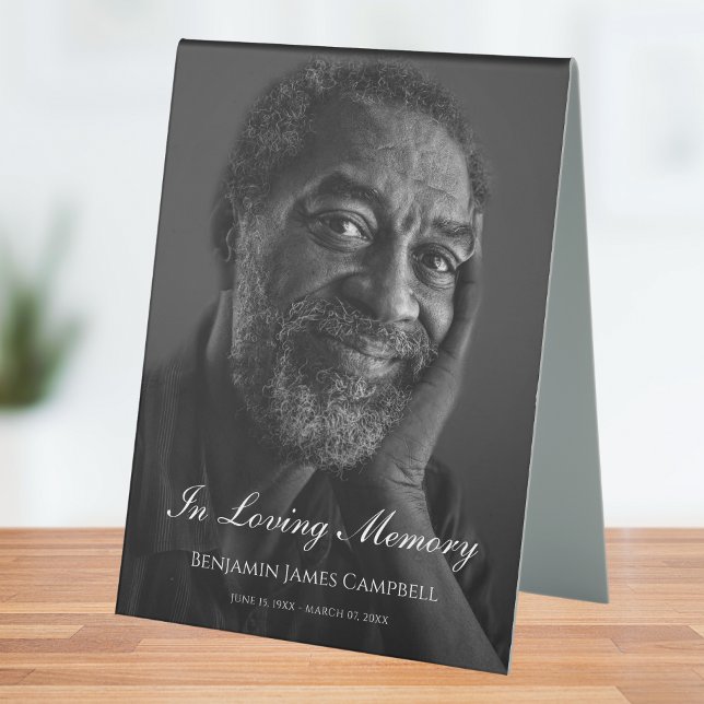 Photo Memorial Funeral Tribute Tischaufsteller (Photo Memorial Table Tent)