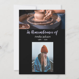 Photo Memorial Invitation Pottery Potter Clay