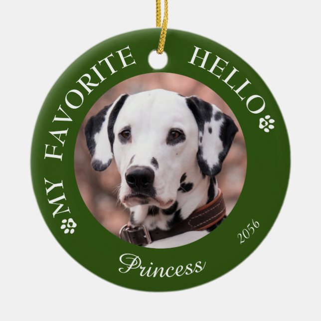 Photo Memorial Pet Dog Ceramic Ornament (Vorne)