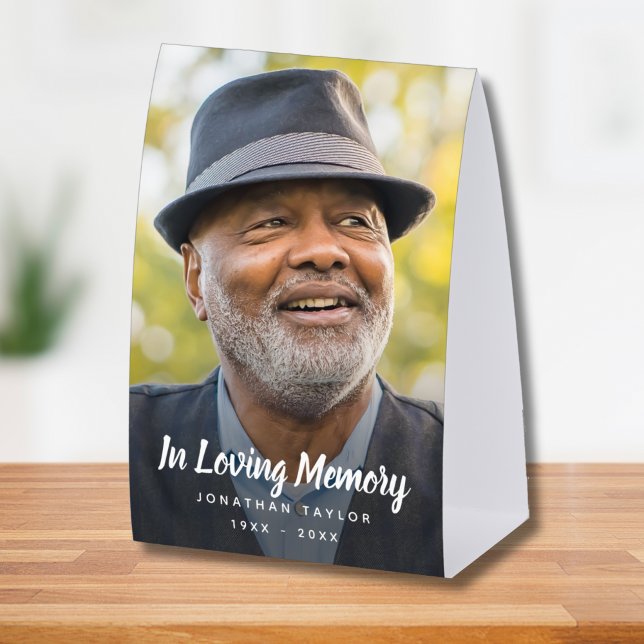 Photo Memorial Remembrance Tribute Tischaufsteller (Photo Memorial Table Tent)