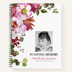 Photo Memorial Rose Floral Funeral Livre d'invités