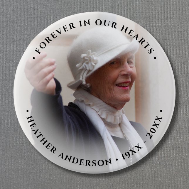Photo Memorial Tribute Button (Photo Memorial Button)