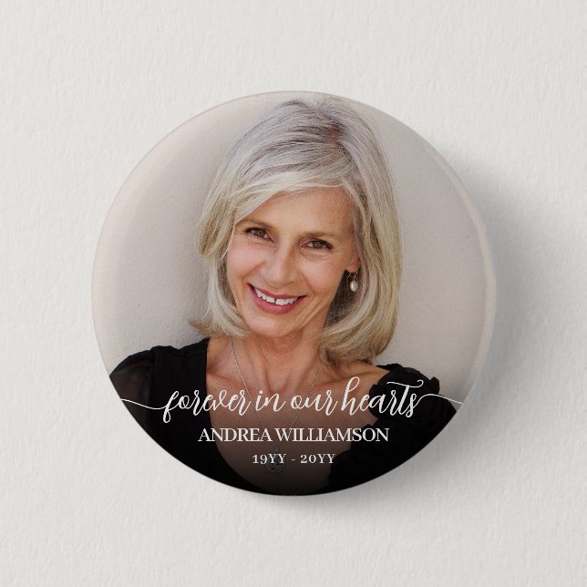 Photo Memorial Tribute In Loving Memory  Button (Vorderseite)