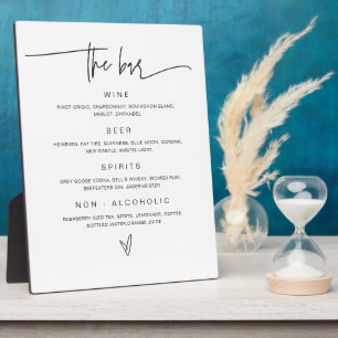 Photo Menu Boire Barre Mariage Panneau Réception Plaque