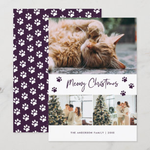Photo Meowy Carte de Noël du propriétaire de chats