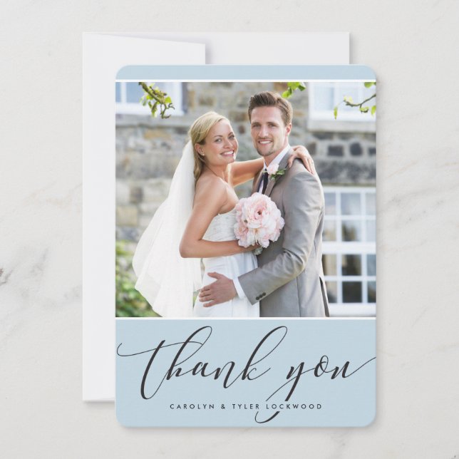 PHOTO MERCI jolie calligraphie bleu pâle (Devant)