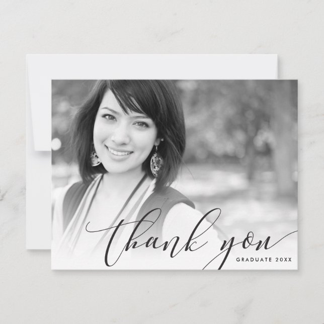 PHOTO MERCI moderne de luxe calligraphie noir (Devant)