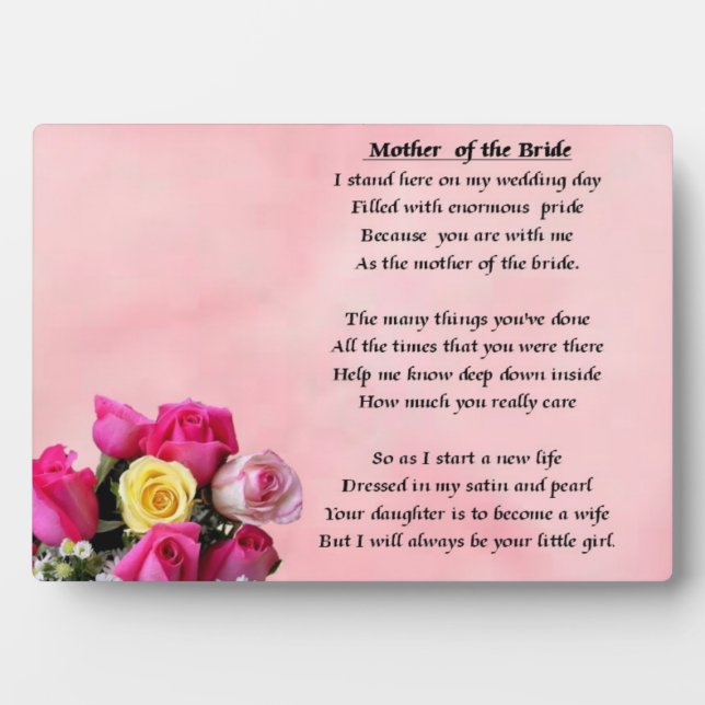 Photo Mère de la mariée - Plaque Rose (Devant)