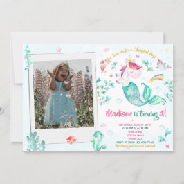 Photo mermicorn invitation anniversaire Girl Magic