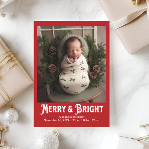 Photo Merry et Bright Faire-part de naissance