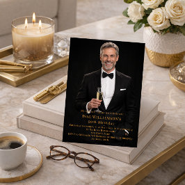 Photo milestone gold birthday einladung