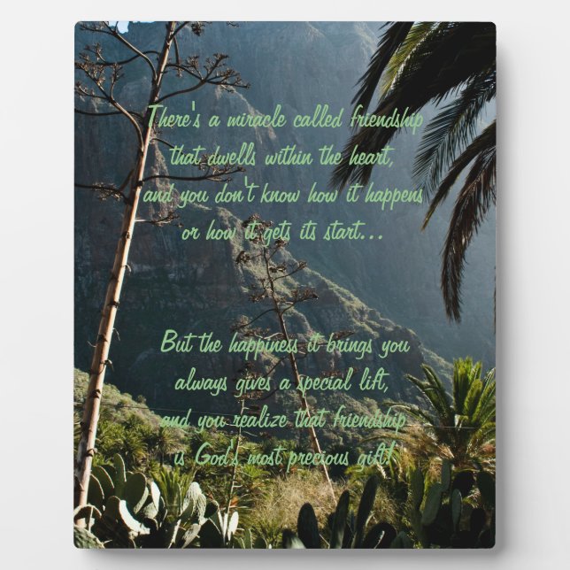 Photo Miracle de l'amitié Poem Plaque (Devant)