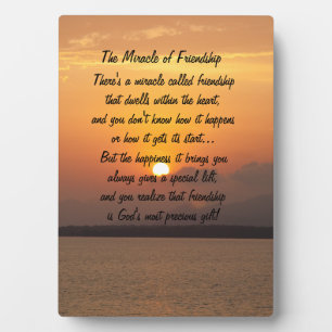 Photo Miracle de l'amitié Poem Plaque