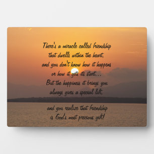 Photo Miracle de l'amitié Poem Plaque