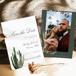 Photo Modern Cactus Enregistrer la date Invitation