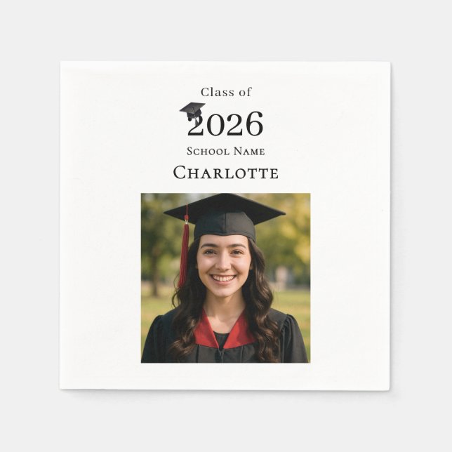 Photo modern Graduation Party Serviette (Vorderseite)