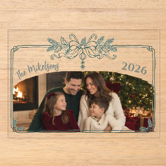 Photo Modern Minimalist Christmas Botanicals Acryleinladungen