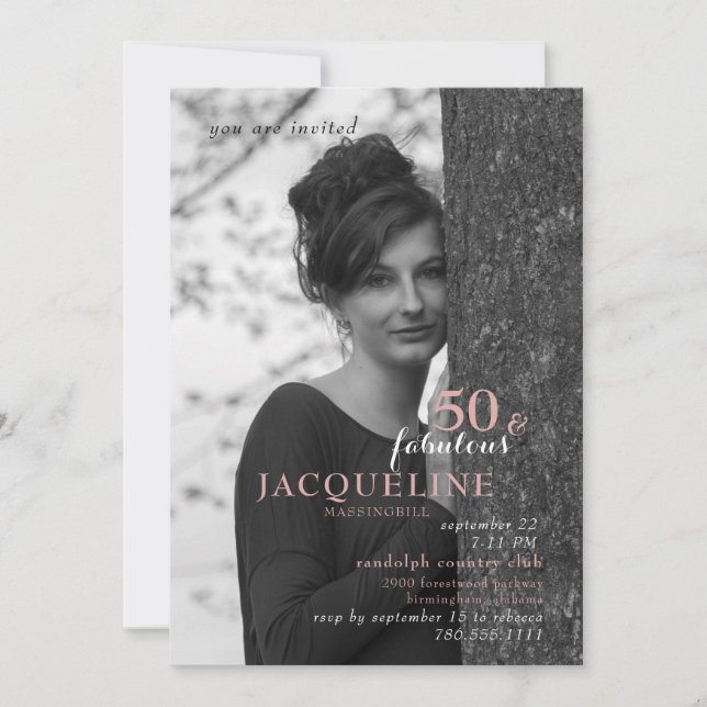 Photo moderne 50 & Fabulous Party Invitation (Devant)