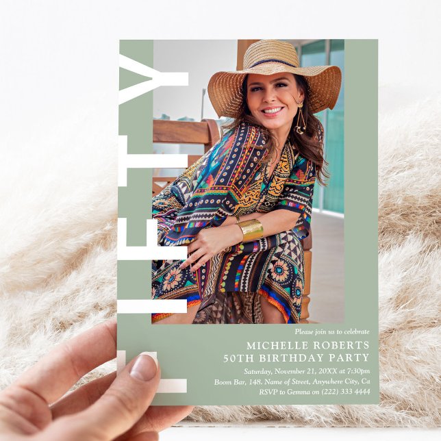 Photo moderne 50th Birthday Party Invitation (Créateur téléchargé)