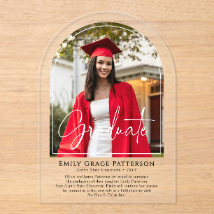 Photo Moderne Arch Script Graduation Faire-part