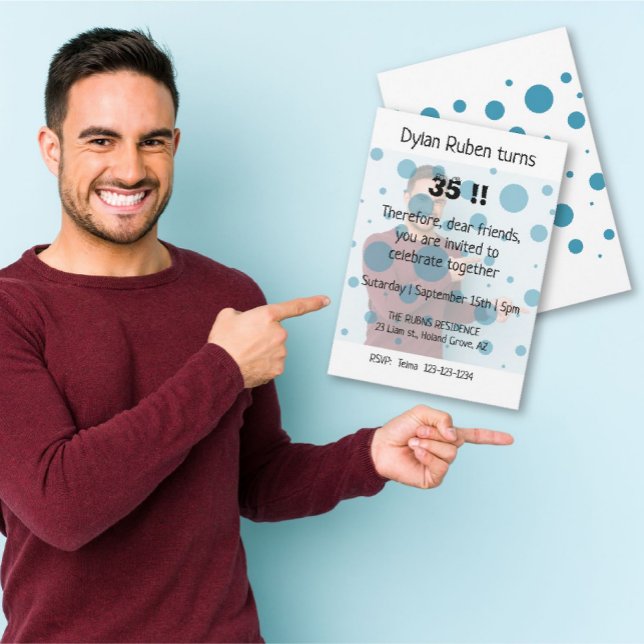 Photo moderne & Babbling Invitation carte d'annive (Créateur téléchargé)