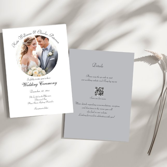 Photo moderne Code QR personnalisé Faire-part de m (Créateur téléchargé)