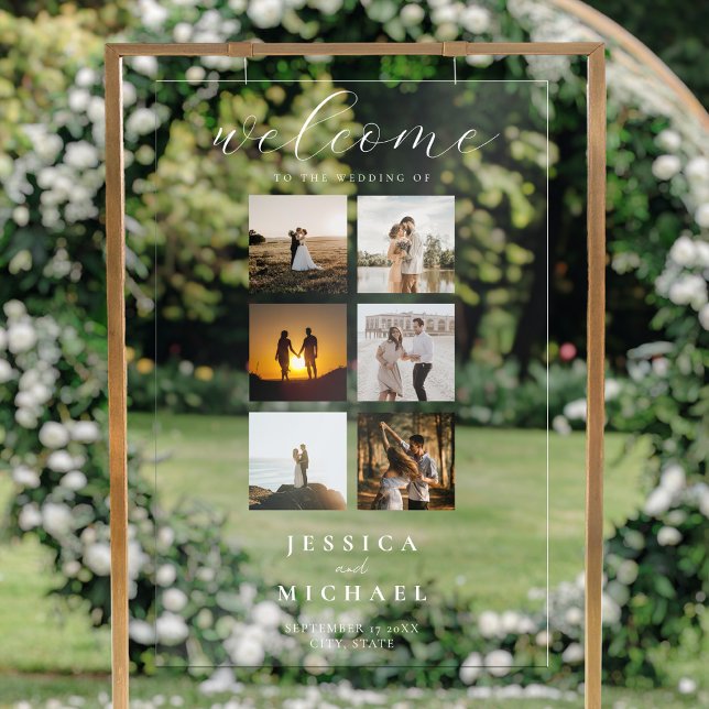 Photo moderne Collage Elégant Mariage Bienvenue (Créateur téléchargé)