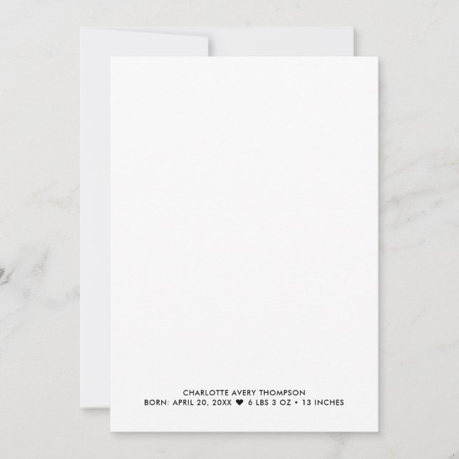 Photo moderne de la Faire-part de naissance de la  (Devant)