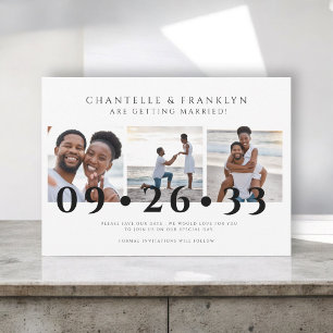 photo moderne en noir et blanc faire-part de date 