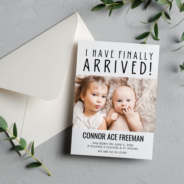 Photo moderne Faire-part de naissance bébé (Modern Baby Photo Birth Announcement)