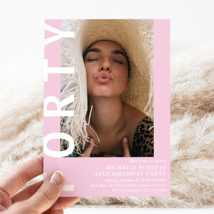 Photo moderne FORTY 40th Birthday Party Invitation