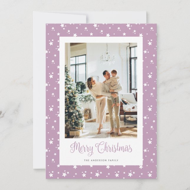 Photo moderne Little Stars Joyeuse Carte de Noël (Devant)