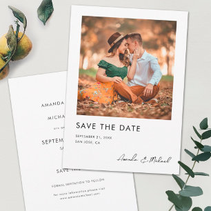 Photo moderne simple Enregistrer la carte Mariage