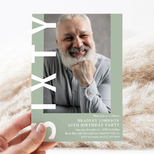Photo moderne SIXTY 60th Birthday Party Invitation