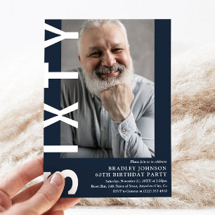 Photo moderne SIXTY 60th Birthday Party Invitation