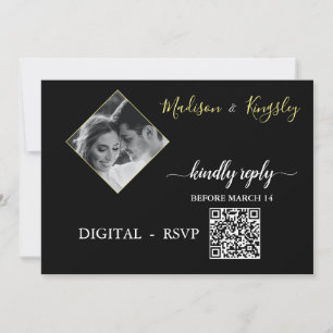 Photo Monogram Edgy Black Fab NUMÉRIQUE CARTE RSVP