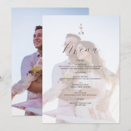 Photo Monogram Wedding Menu Menükarte