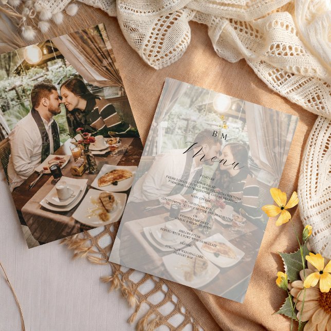 Photo Monogram Wedding Menükarte (Von Creator hochgeladen)