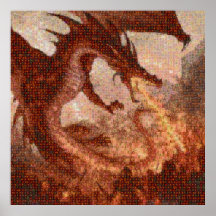 Photo Mosaic affiche de l'attaque au dragon volant