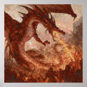 Photo Mosaic affiche de l'attaque au dragon volant