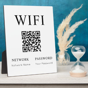 Photo Mot de passe Wifi minimal avec plaque de code QR