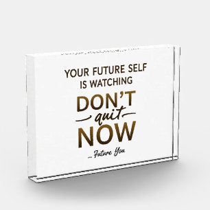 Photo Motivation du bureau bloc acrylique - Ne quittez p