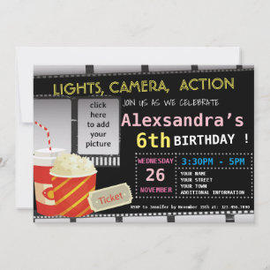 PHOTO MOVIE ANNIVERSAIRE INVITATION