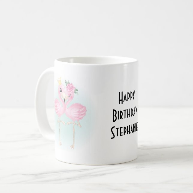 Photo Mug Avec Texte Pour Enfants | FLAMANTS ROSES (Devant gauche)