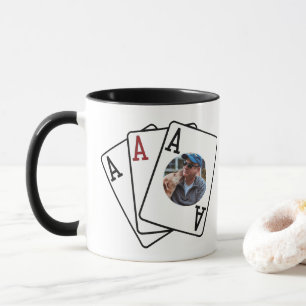Photo Mug avec trois as : Fête des pères idée cade