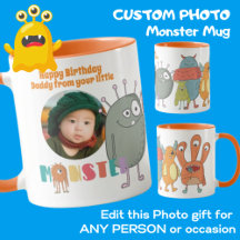PHOTO MUG ENFANTS Petits monstres À DAD MOM GRANDP