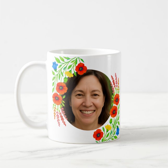 Photo Mug sur mesure avec Floral Design Cadeau pou (Gauche)