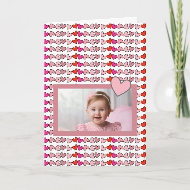 Photo My Kid's sur Pink Hearts Carte Saint-Valenti (Devant)